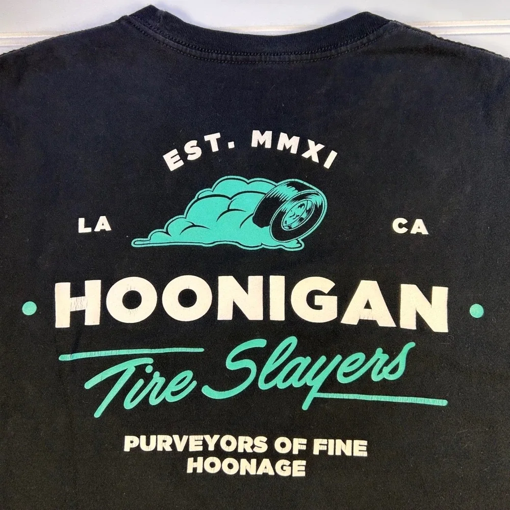 Hoonigan‎ Tire Slayers Graphic T-Shirt Mens Large Black Ken Block Drift Racing